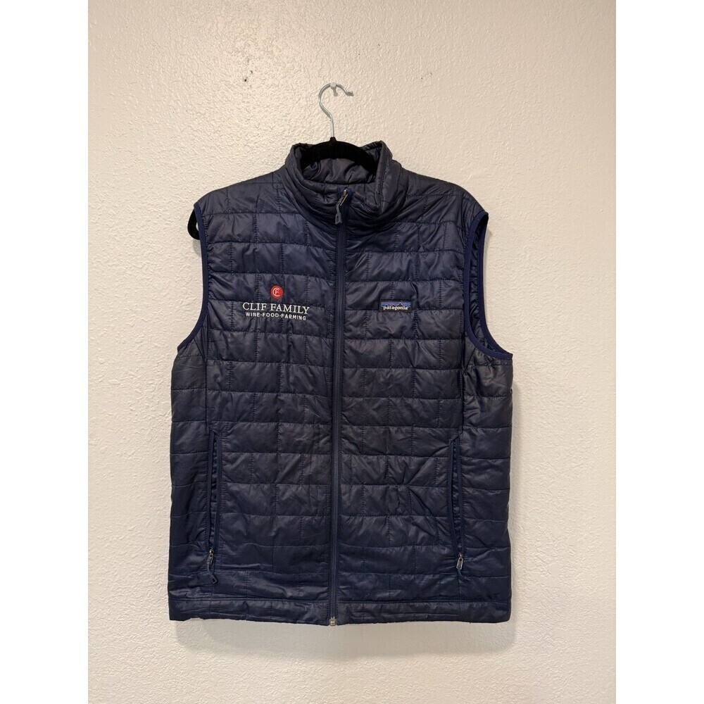 Patagonia Men's Nano Puff Primaloft Insulated Black Puffer Vest Size Medium Logo